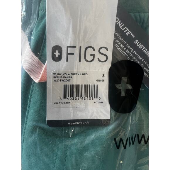 6. NWT FIGS Eucalyptus W_Yola Yoga HW Freex Lined Scrub Pants . Size S - Picture 2 of 2